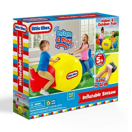 Little Tikes Inflatable Seesaw Rocker Ride-On – Indoor/Outdoor Bouncy Teeter Totter Toy for Kids Ages 4-8 | Walmart (US)