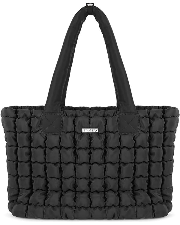 LYAUK Puffer Tote Bag -Quilted Tote Bag with Compartment, Lightweight Women's Shoulder Handbags, ... | Amazon (US)