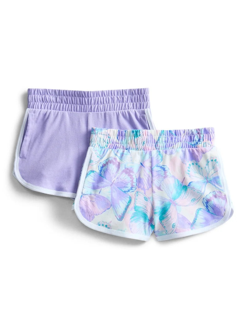 Wonder Nation Girls Dolphin Shorts, 2-Pack, Sizes 4-18 & Plus | Walmart (US)