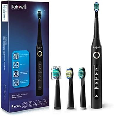 Fairywill Electric Toothbrush Powerful Sonic Cleaning - ADA Accepted Rechargeable Toothbrush with... | Amazon (US)
