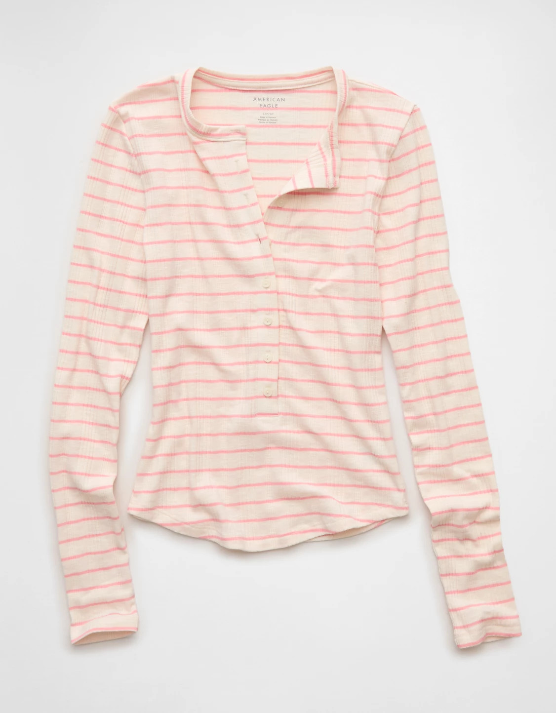 AE Long Sleeve Henley T-Shirt | American Eagle Outfitters (US & CA)