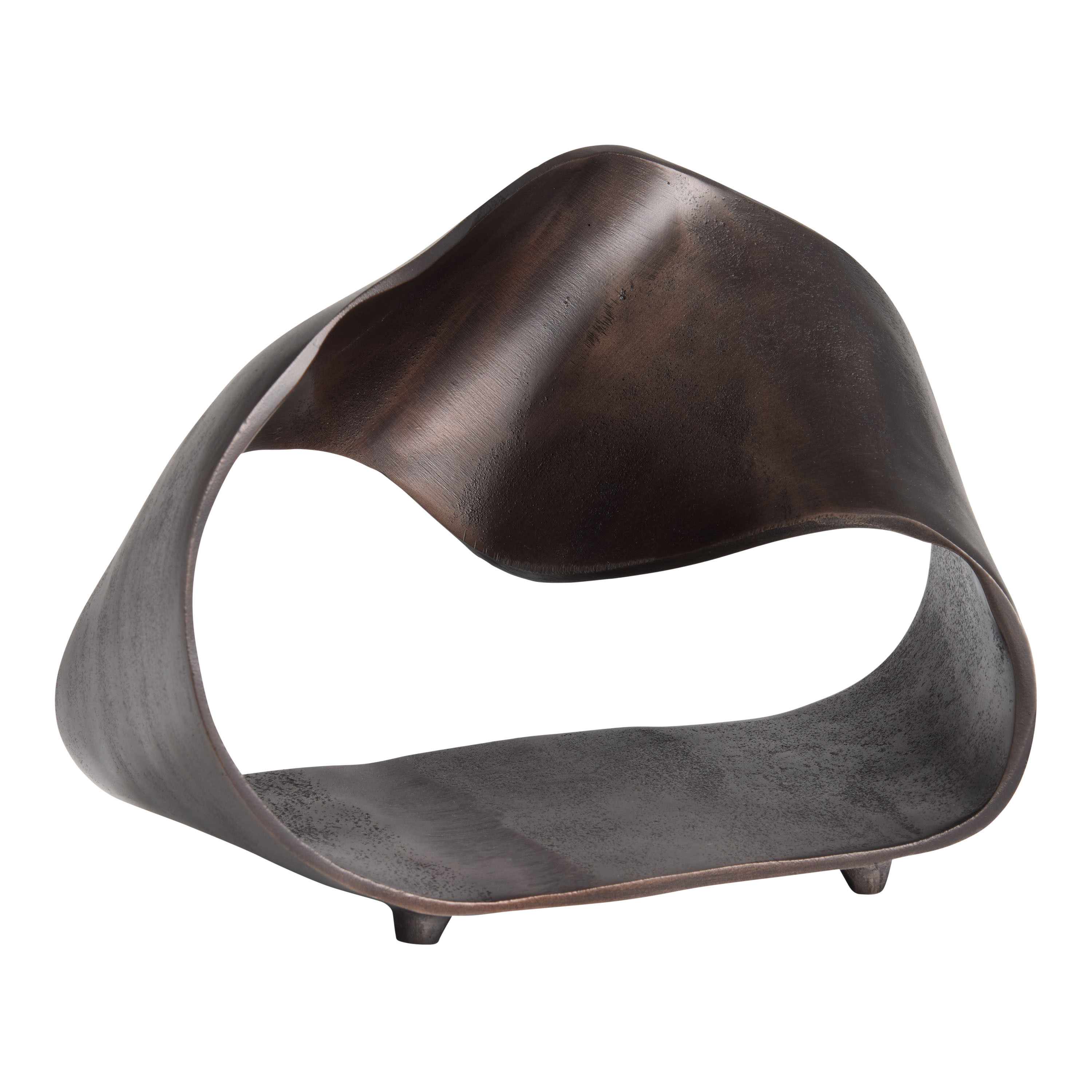 Bronze Metal Abstract Pinched Loop Sculpture Decor | World Market