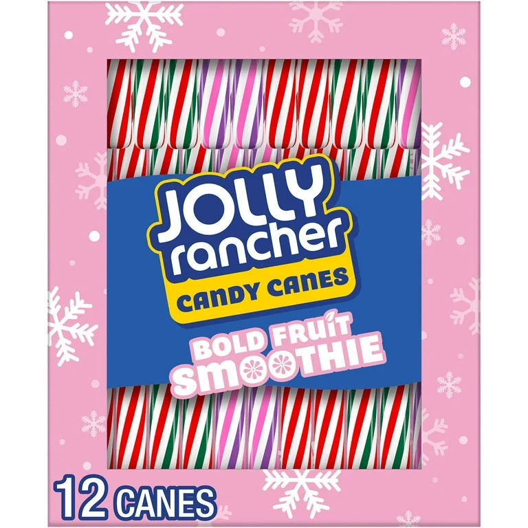 Jolly Rancher Bold Fruit Smoothie Flavored Christmas Candy Canes, Box 5.28 oz, 12 Pieces | Walmart (US)