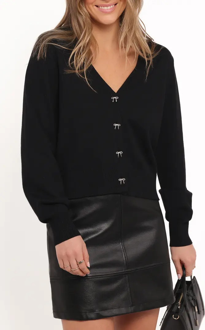 Josey Bow Button Cardigan | Nordstrom