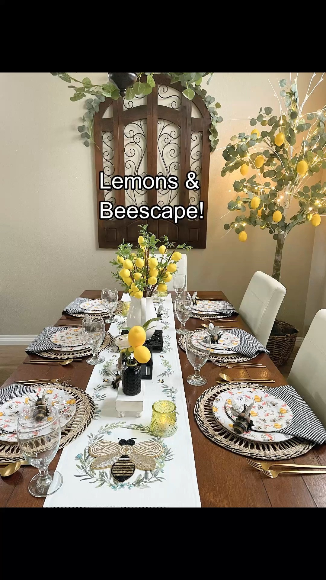 The cutest Spring Lemon & Bee Tablescape! 

If you don’t decorate your table for Easter this cute idea can take you from spring to summer. Some items are from hobby lobby so I’ve linked similar) 

Spring, spring table ideas, tablescape, spring decor, lemons, bees, spring decorating, home decor, seasonal decor 

#LTKSeasonal #LTKvlog #LTKHome