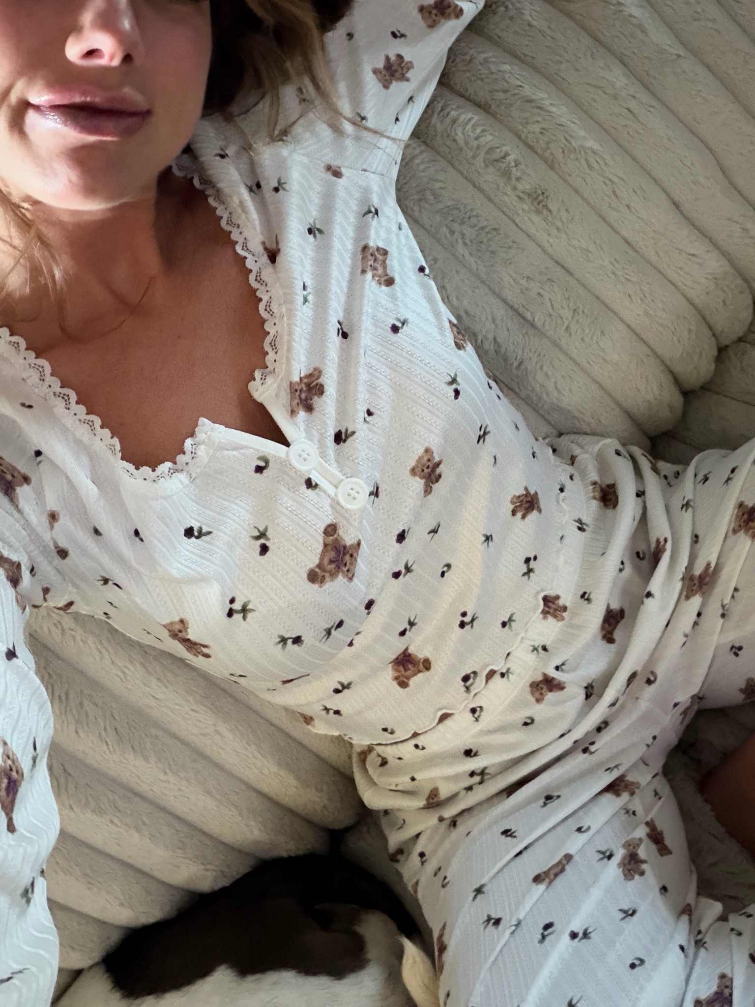 Teddy bear floral pjs