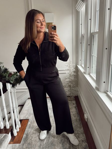 Travel outfit - jumpsuit! Wearing size 1X short. Use code CARALYN10. Nursing and pumping friendly travel outfit. 

#LTKmidsize #LTKtravel #LTKstyletip