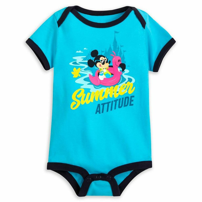 Disney Store Mickey Mouse Summer Attitude Baby Bodysuit Blue Size 3 Months | Walmart (US)