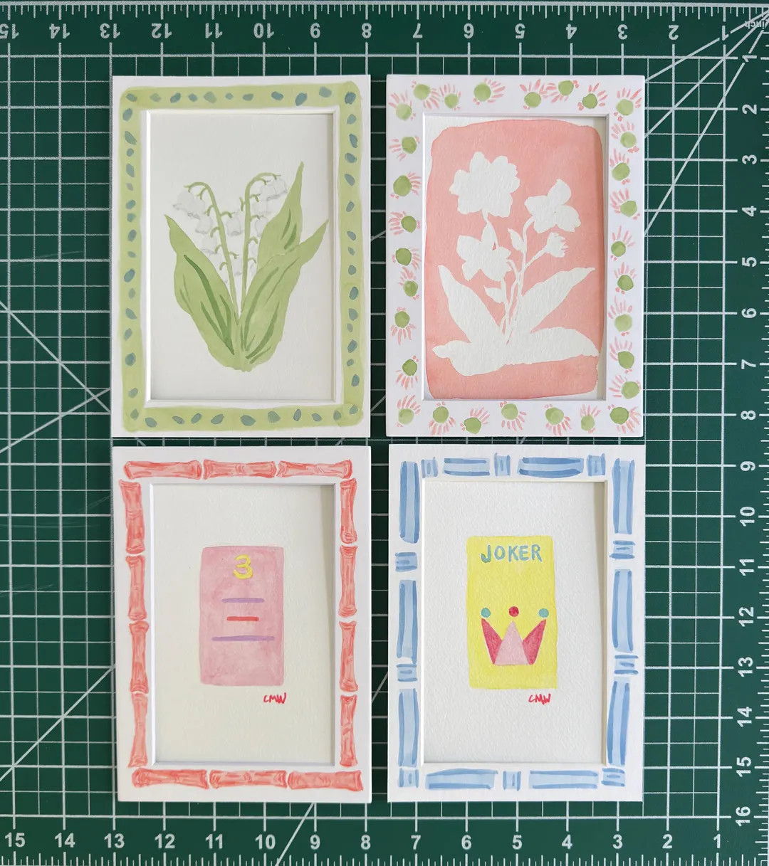 Mat for 5x7" Frame, 4x6" Opening - Hand Painted, Multi Options - Etsy | Etsy (US)