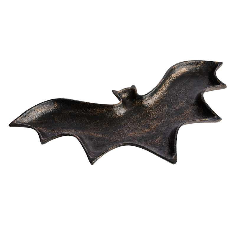 Black Metal Bat Platter, 20" | At Home