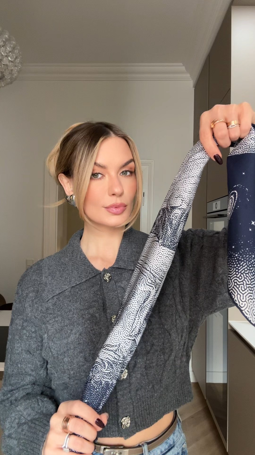 Silk Scarf Hack 🩶 how to tie your silk scarves 

#LTKstyletip #LTKfestive #LTKautumn