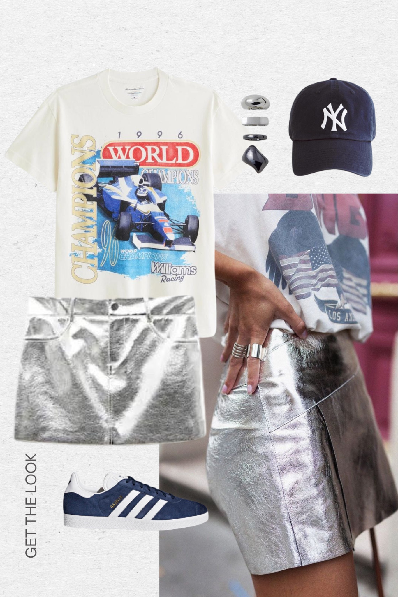 Cool chic outfit idea❤️ metallic skirt outfit

#LTKstyletip