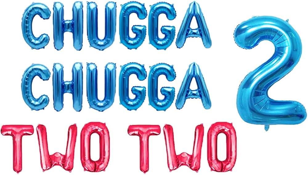 Chugga Chugga Two Two Banner Balloons,Chugga Chugga Two Two Train Themed 2nd Birthday,Train Birth... | Amazon (US)