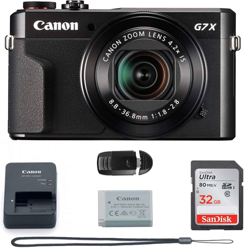 PowerShot G7 X Mark II (Black) International Version - 32GB Basic Accessories Bundle | Amazon (US)