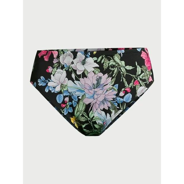 Time and Tru Women's and Women's Plus Floral Mid Rise Swim Bottoms, Sizes S-XL | Walmart (US)