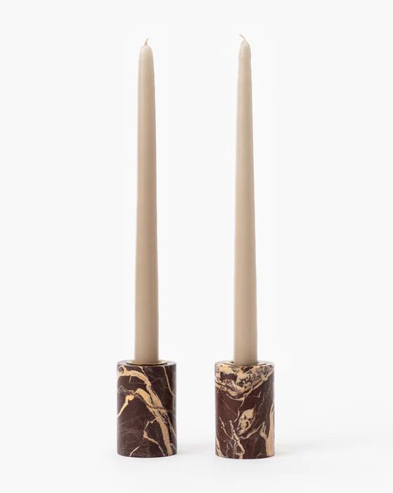 Perrin Marble Taper Holders (Set of 2) | McGee & Co.