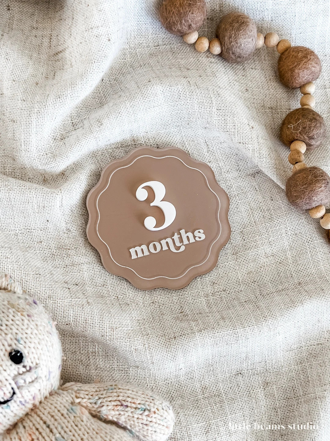 Acrylic Scallop Milestone Cards Monthly Milestone Markers Boho Interchangeable Milestone Card Bab... | Etsy (US)