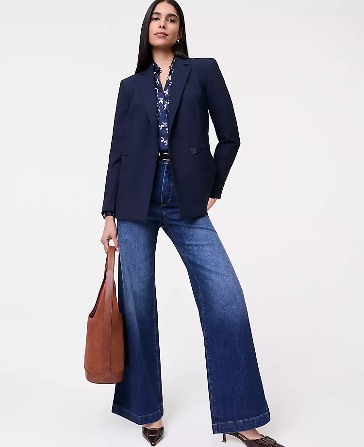 The Straight Fit Double Breasted Blazer | Ann Taylor