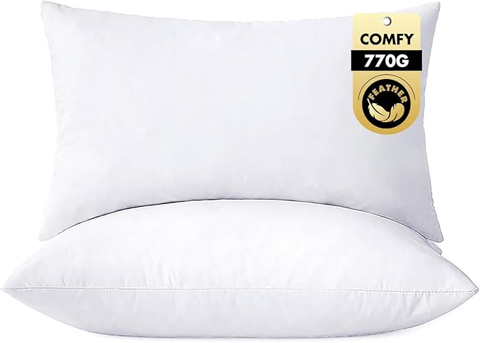 MIULEE 14x22 Pillow Inserts, Set of 2 Down Feather Throw Pillows for Couch Sofa Bed, Decorative F... | Amazon (US)