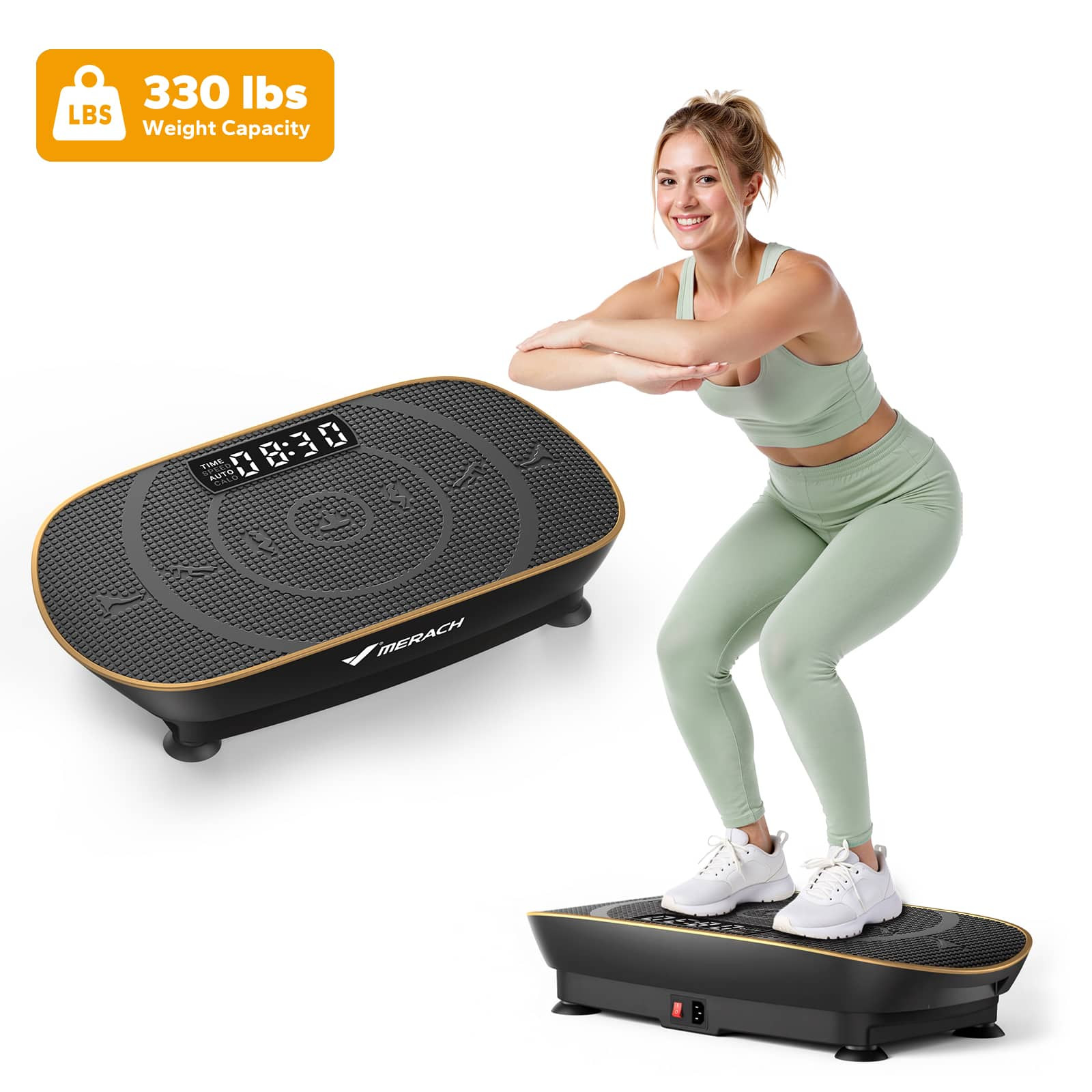 MERACH - CV30 Slim Vibration Plate Exercise Machine for Therapy, Circulation, and Recovery with Remote Control - Black | Best Buy U.S.