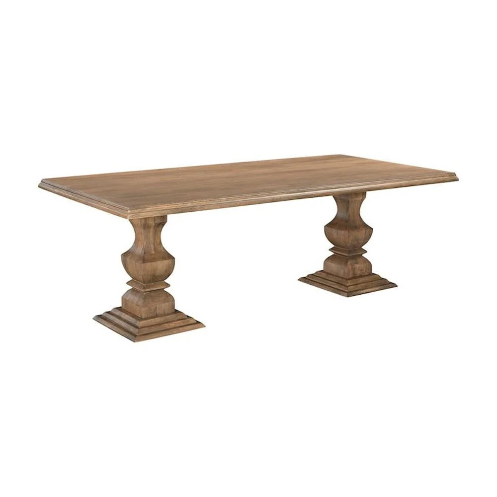 Taran Designs Lawrence 96" Solid Wood Double Pedestal Dining Table in Brown | Walmart (US)