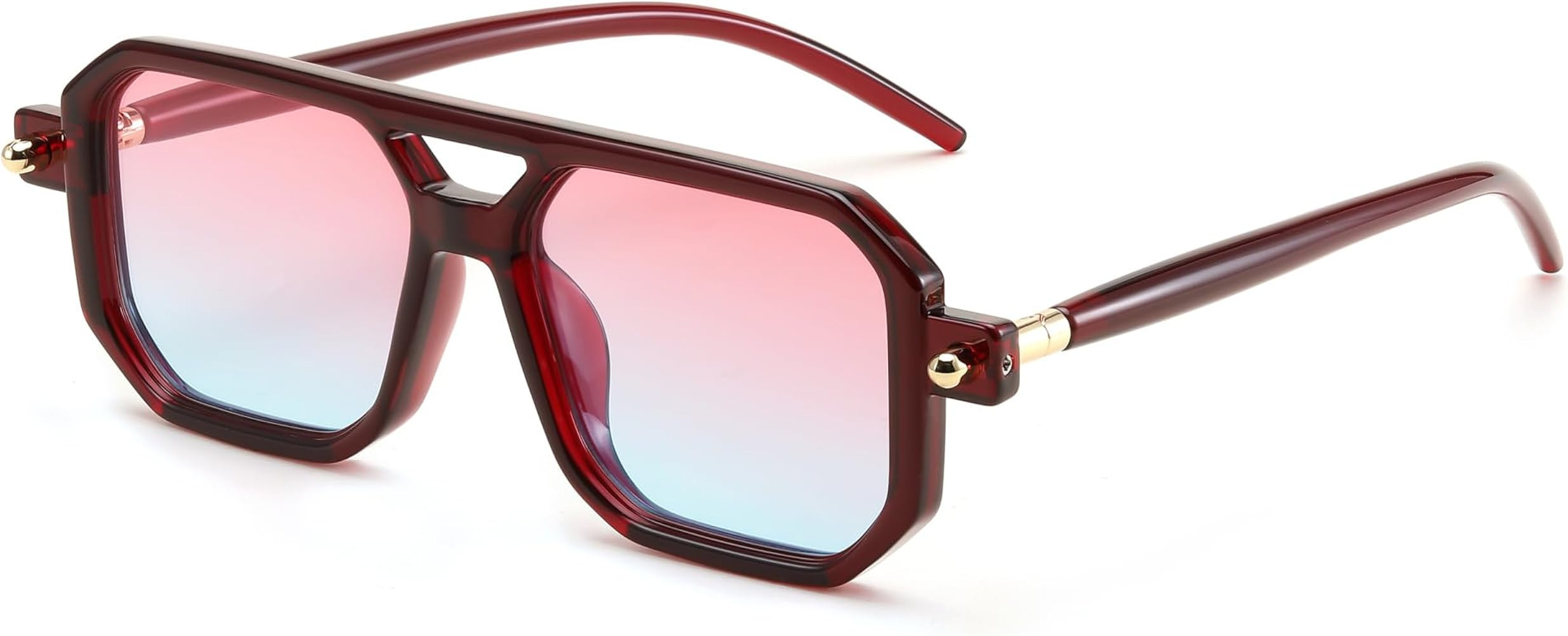 FEISEDY Vintage Square 70s Flat Aviator Sunglasses Women Men Classic Retro Stylish Frame UV400 Su... | Amazon (US)