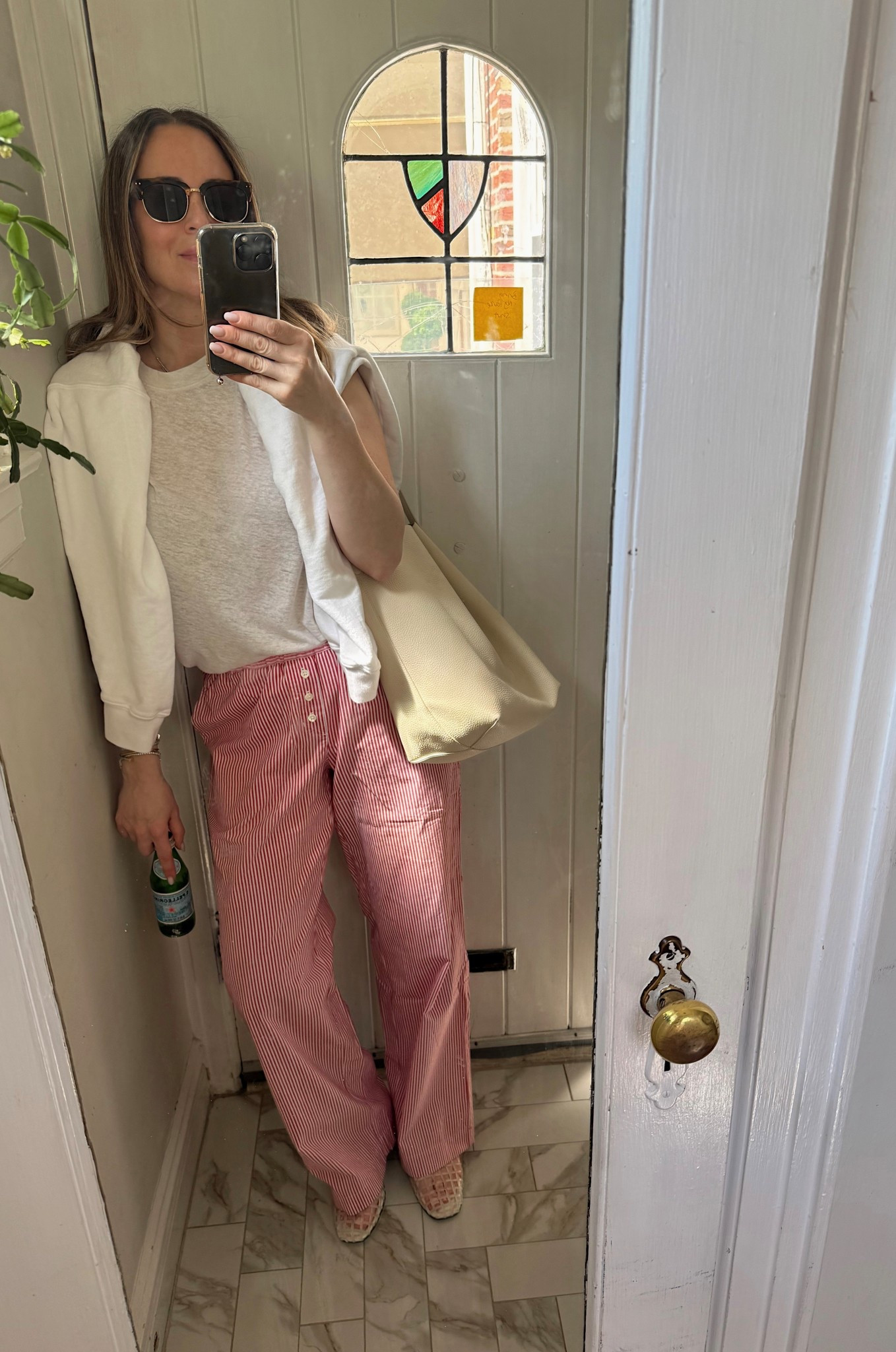 Wearing everything in a M. The jelly slides run a bit big. I sized down to a 8 and normally wear an 8.5. Included similar pant options that are at a better price point. 

#LTKSeasonal #LTKOver40