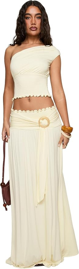 Princess Polly Women's Full Orbit Shirred Maxi Skirt | Amazon (US)