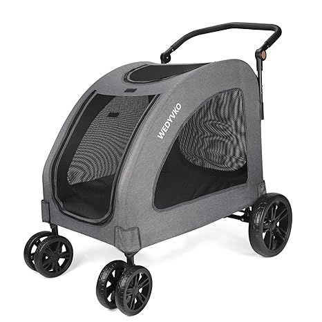 Dog Stroller Pet, Foldable Cart with 4 Wheels, Mesh Skylight Pet Stroller for Small to Large Dogs... | Amazon (US)