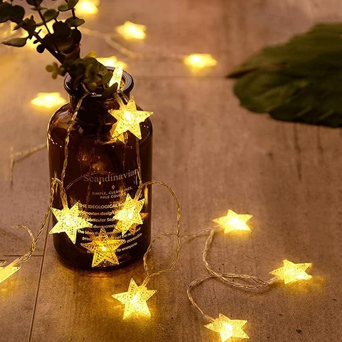 ANJAYLIA 20 LED Star String Lights 10 FT Fairy Christmas Lights Battery Operated for Indoor & Out... | Amazon (US)