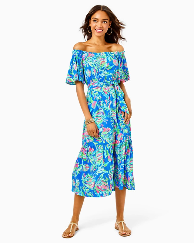 Merle Off-The-Shoulder Midi Dress | Lilly Pulitzer | Lilly Pulitzer