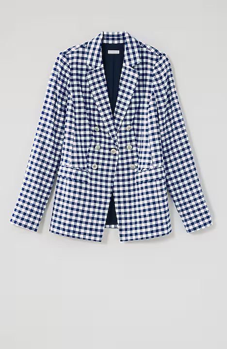 Linen-Stretch Double-Breasted Blazer | J. Jill