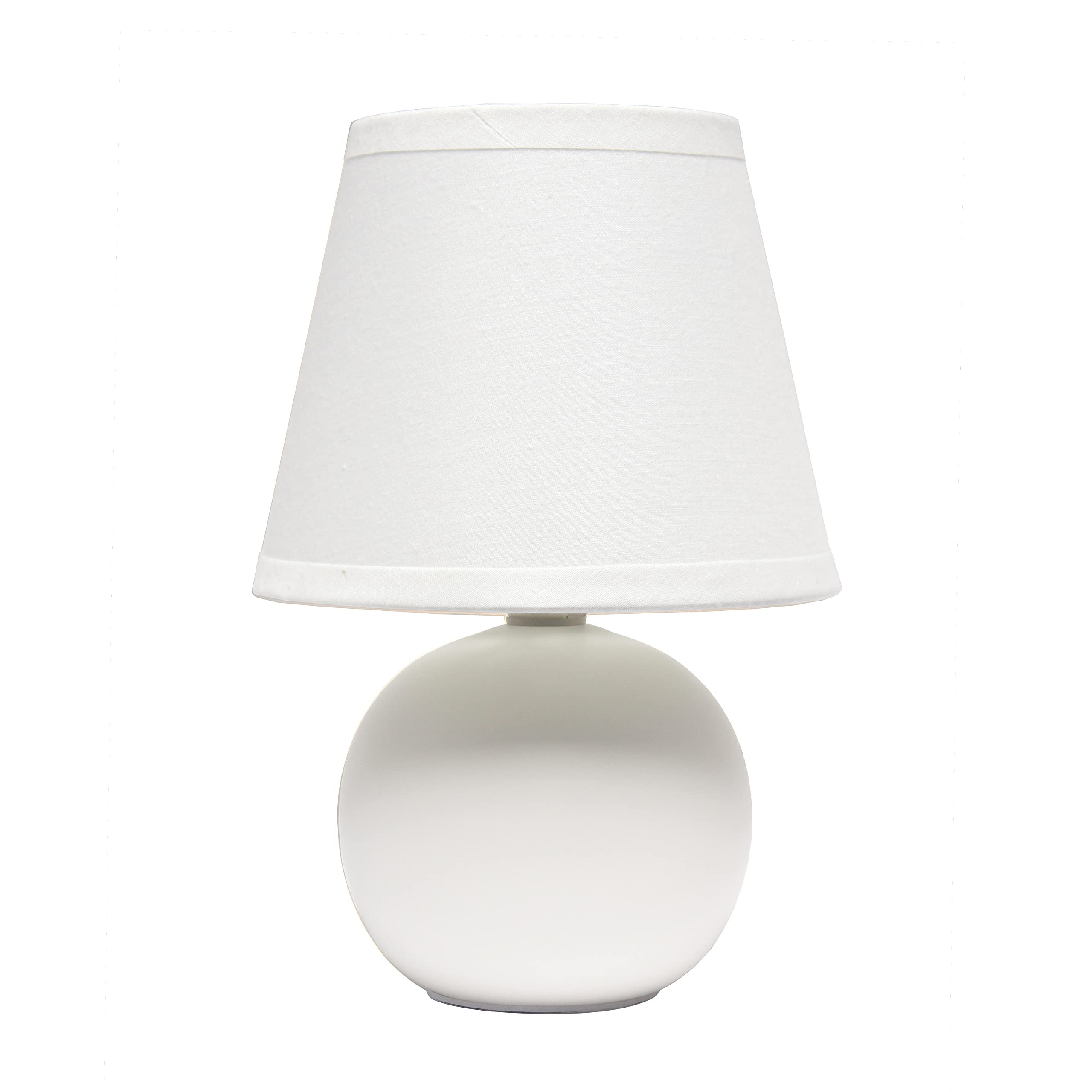 Simple Designs LT2008-OFF Mini Ceramic Globe Table Lamp, Off White | Amazon (US)