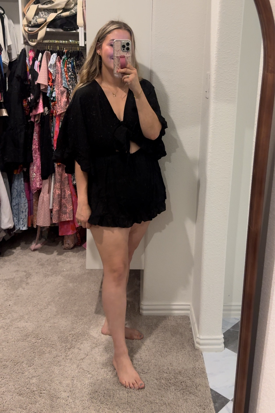 SHEIN black romper wearing size large! This one is a little small on me and short. I’d probably order XL if I were to order again! 

#LTKFindsUnder50 #LTKMidsize