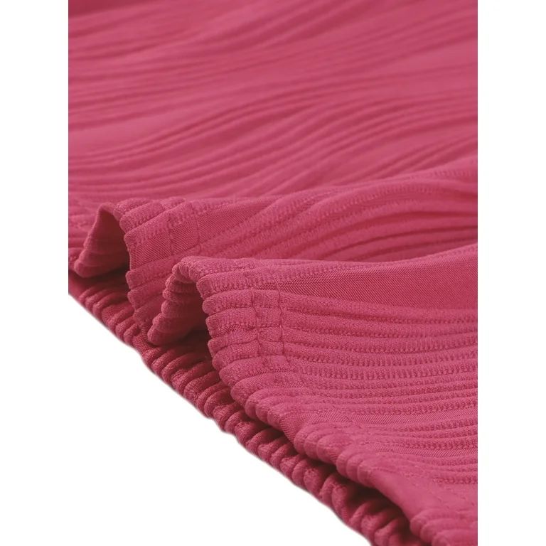 Allegra K Women's 2 Pieces Outfits Ribbed Knit Sleeveless Top Wide Leg Pants Crew Neck Set | Walmart (US)