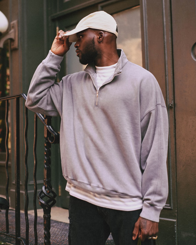 Essential Oversized Quarter-Zip Sweatshirt | Abercrombie & Fitch (US)