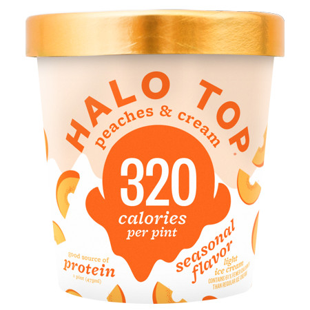 Halo Top Peaches & Cream Light Ice Cream, 1.0 PT | Walmart (US)