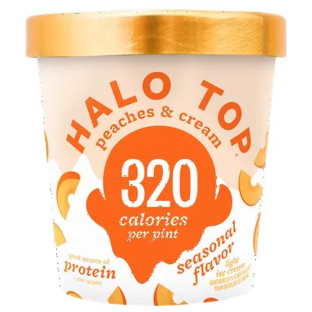 Halo Top Peaches & Cream Light Ice Cream, 1.0 PT | Walmart (US)