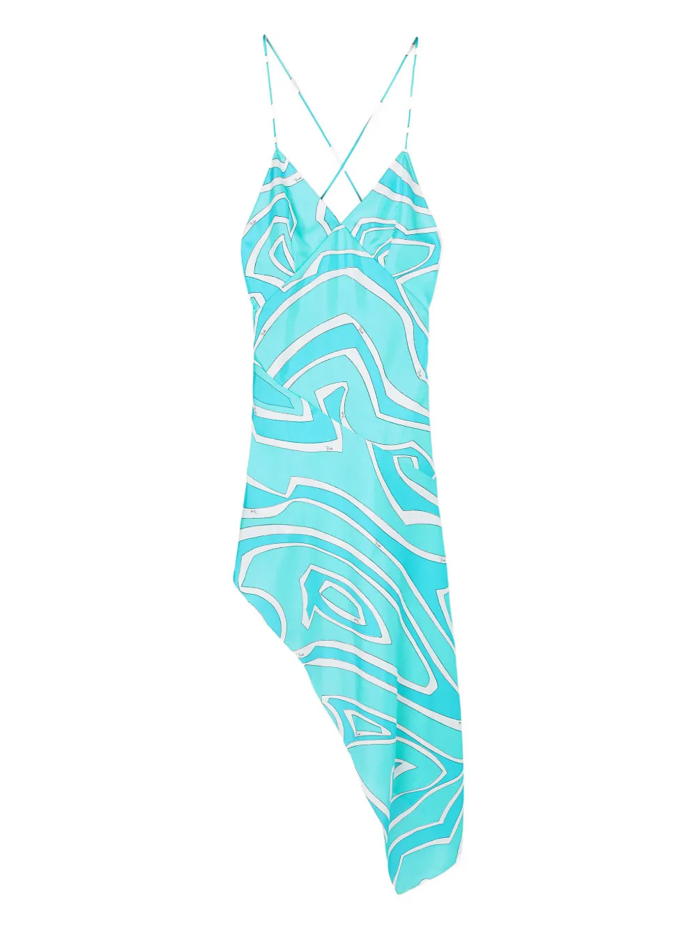 PUCCI Labirinto-print Silk Dress | Blue | FARFETCH | Farfetch Global