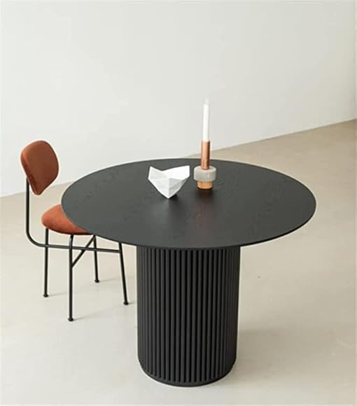 NIUYAO Round Solid Wood Dining Table Black, 27.5" W Circular Tabletop for Dining Room Kitchen Lei... | Amazon (US)
