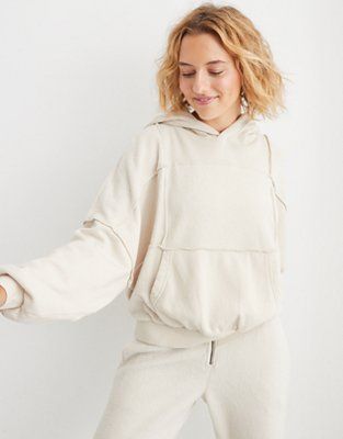 Aerie Sherpa Patchwork Hoodie | Aerie