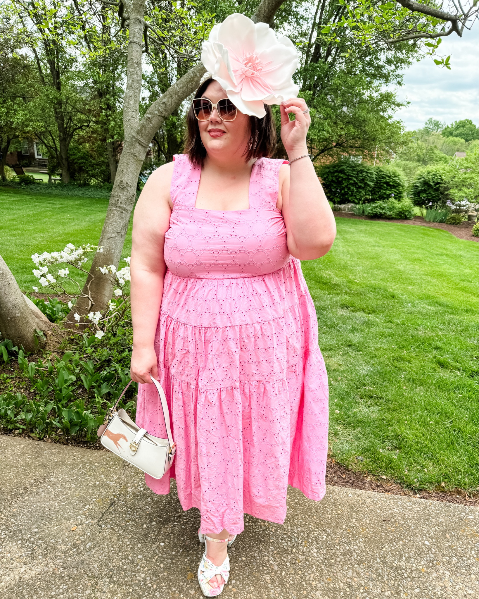 Happy Kentucky Derby Week! Plus Size pink derby or oaks dress with magnolia fascinator  

#LTKover40 #LTKplussize