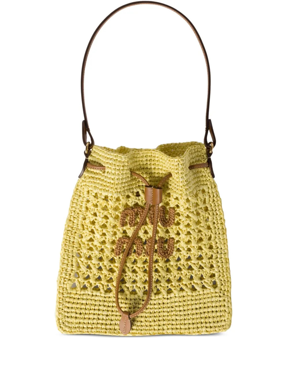 Miu Miu mini crochet bucket bag - Yellow | Farfetch Global
