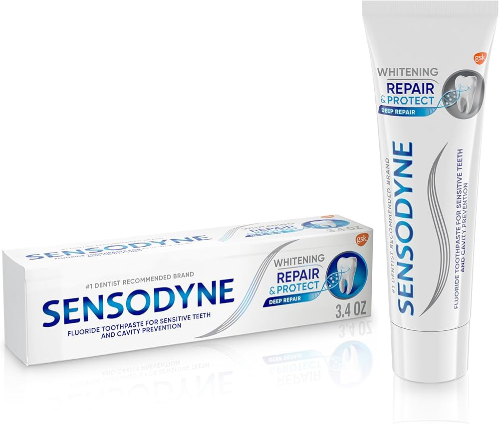 Sensodyne Repair and Protect Whitening Toothpaste, Toothpaste for Sensitive Teeth and Cavity Prev... | Amazon (US)