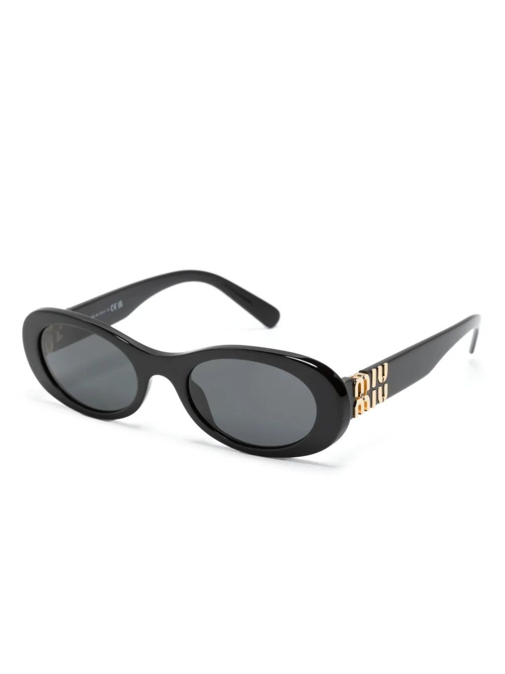 Miu Miu Eyewear Miu Glimpse oval-frame Sunglasses | Black | FARFETCH | Farfetch Global