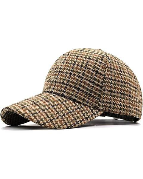 Women's Men's Stylish Tweed Plaid Checked Wool Blend Baseball Cap Trucker Hat Casual Dad Hat | Amazon (US)