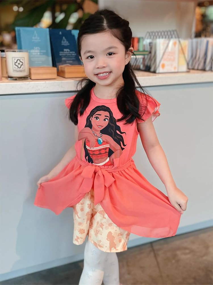 Disney Princess Frozen Elsa Minnie Mouse Stitch Toddler Girl Romper With Skirt Overlay Summer Jum... | Amazon (US)