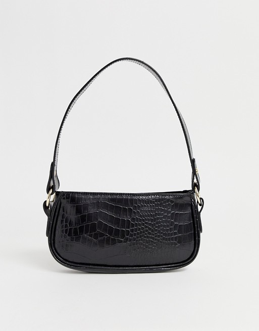 ASOS DESIGN croc effect 90s shoulder bag | ASOS (Global)