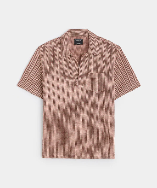 Herringbone Knit Polo in Classic Burgundy | Todd Snyder