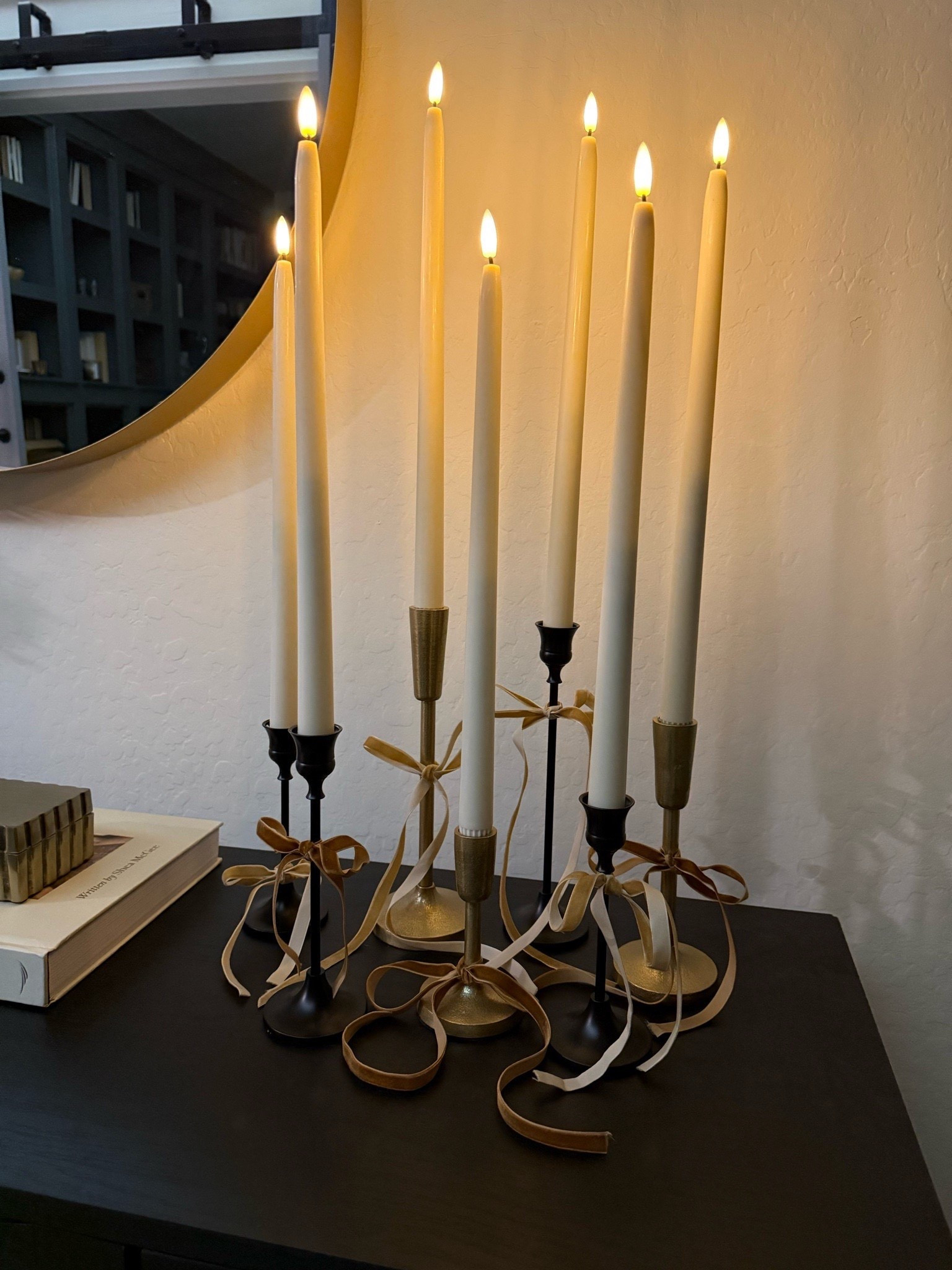 Cozy candlelight without worrying about blowing them out 🤎 Linked every piece from this look here 🫶🏻